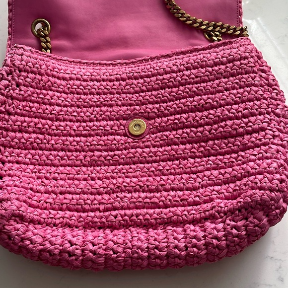YSL medium Niki pink raffia shoulder bag - Picture 13 of 17